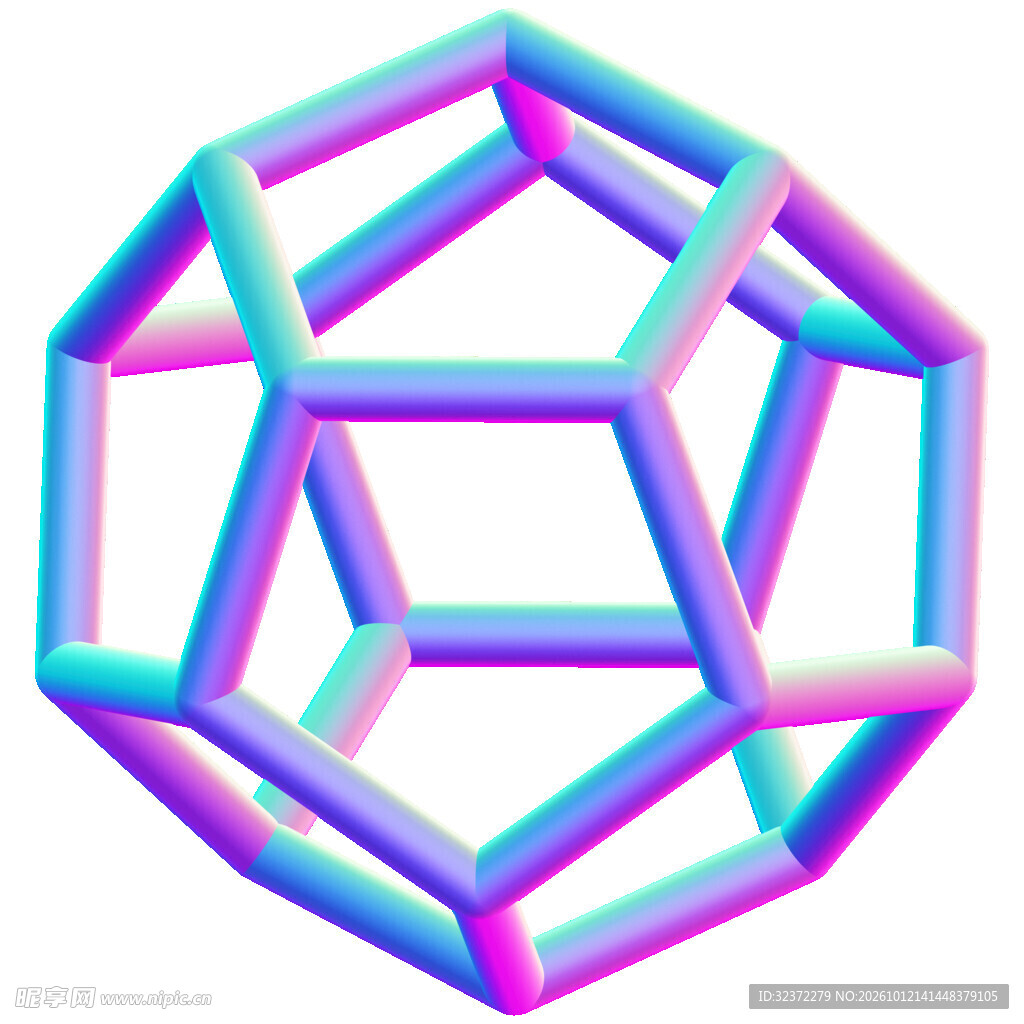 渐变3D几何   