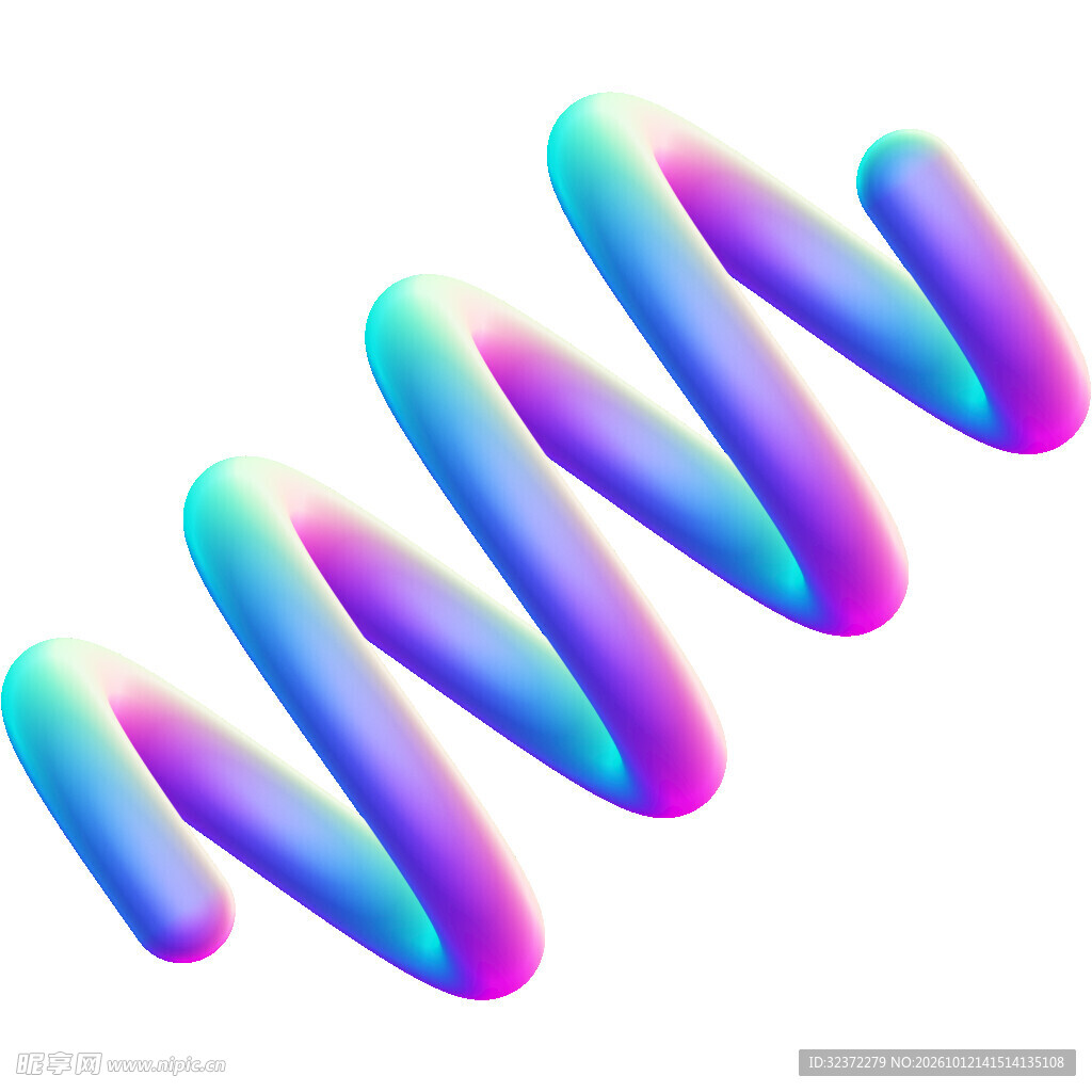 渐变3D几何  