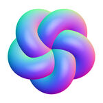 炫彩渐变3D扭结几何体