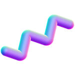 镭射渐变3D波浪折线
