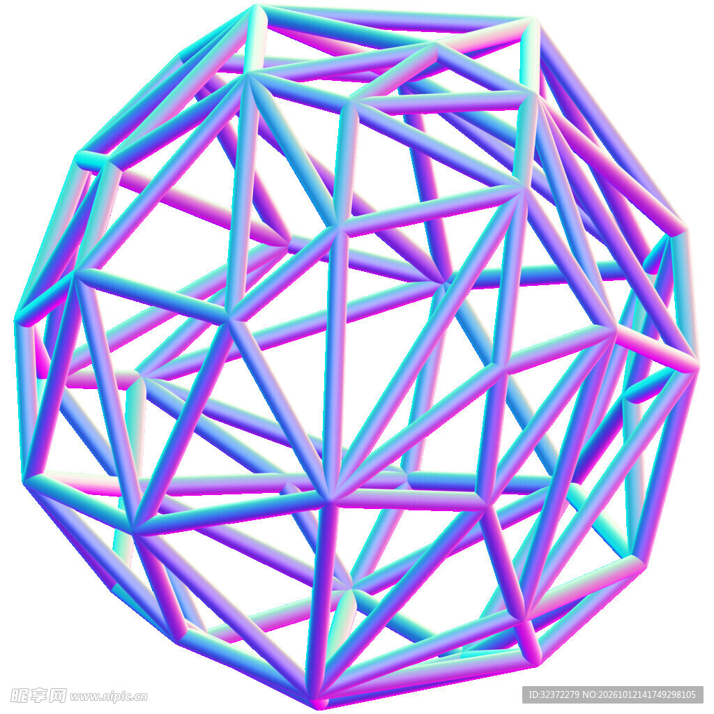 渐变3D几何  