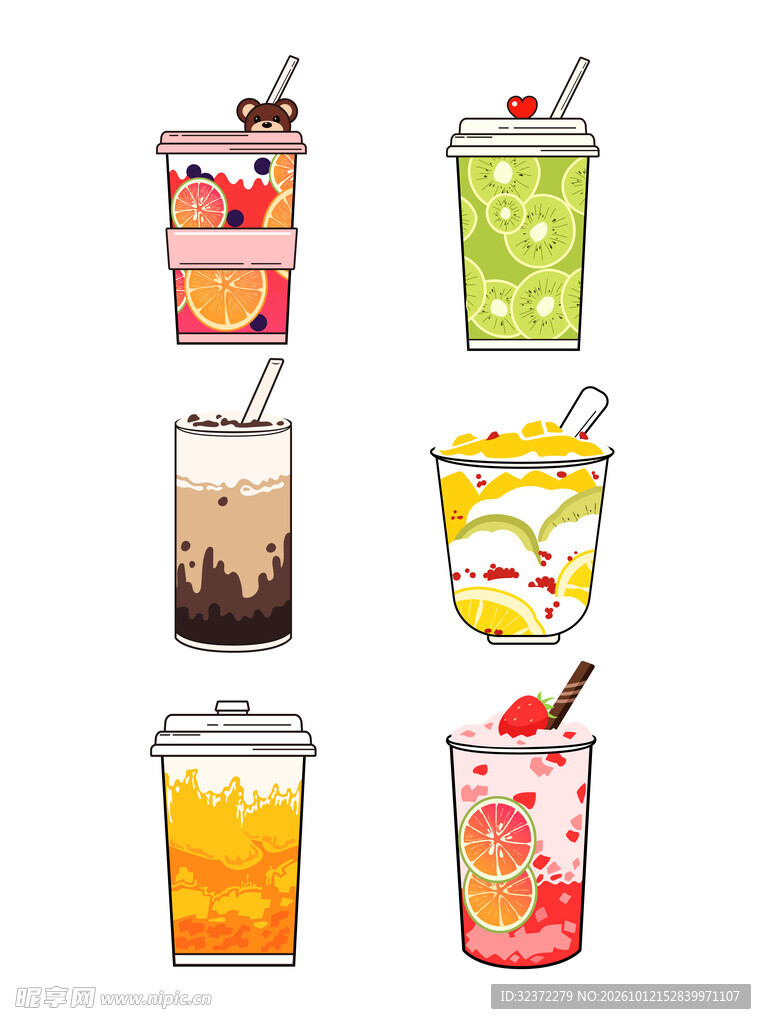 手绘夏日饮品合集