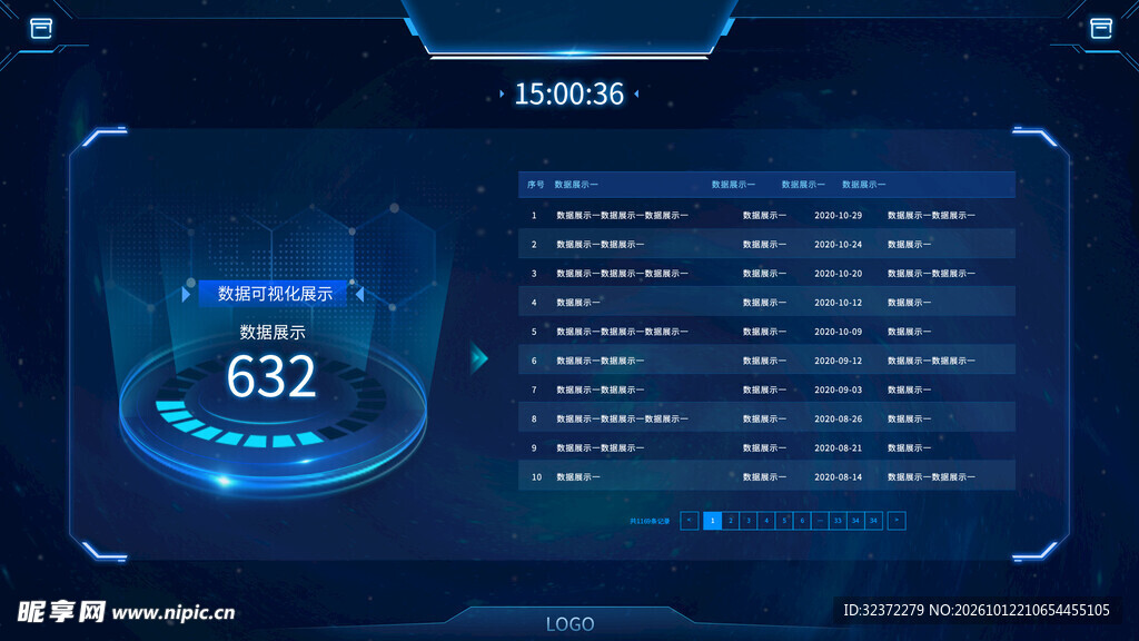 蓝色科技数据仪表盘