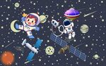卡通宇航员太空漫游