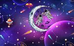奇幻星空月牙宇航员