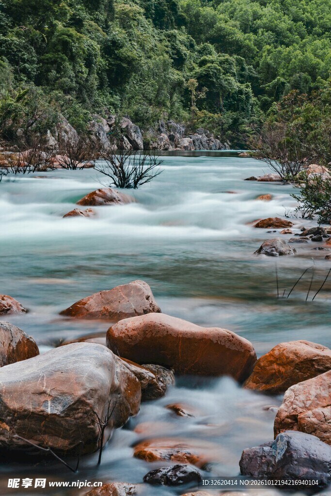 林间山涧溪流风光