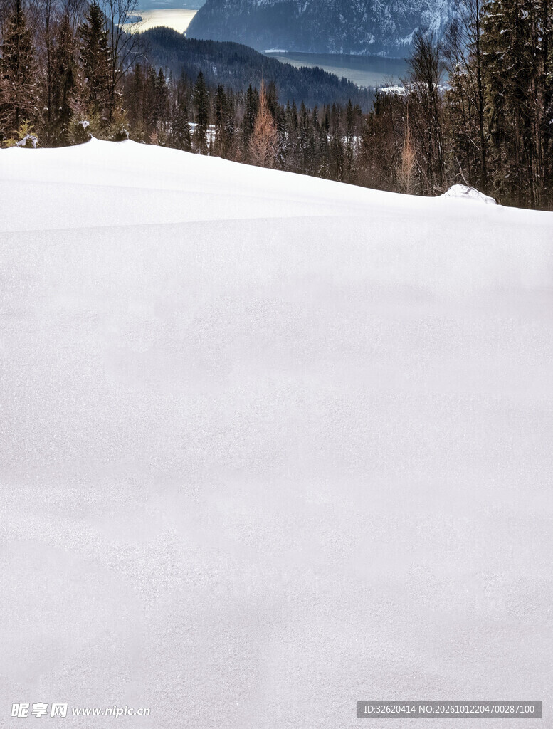 冬日雪原山林风景