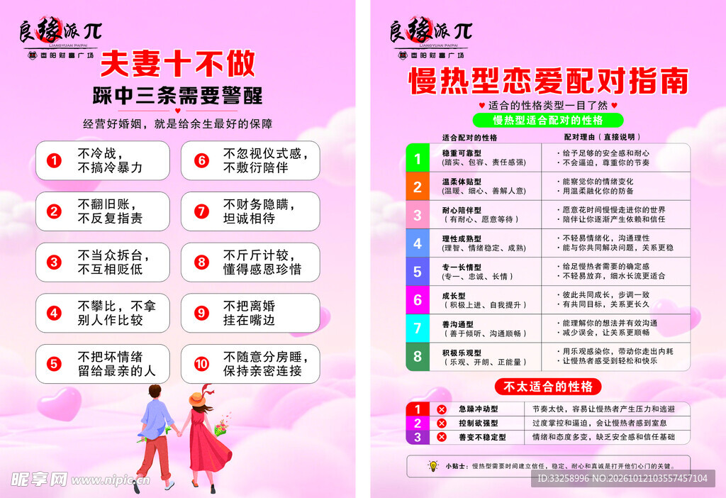 婚恋相处科普宣传海报