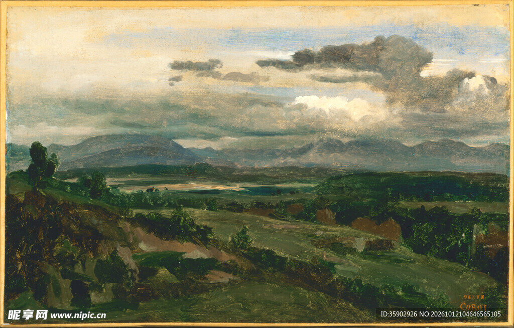 郊野远景风景油画