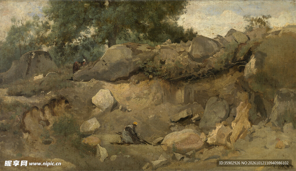 郊野乡村风景油画