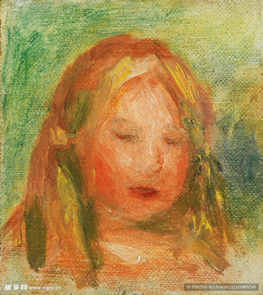印象派少女肖像油画