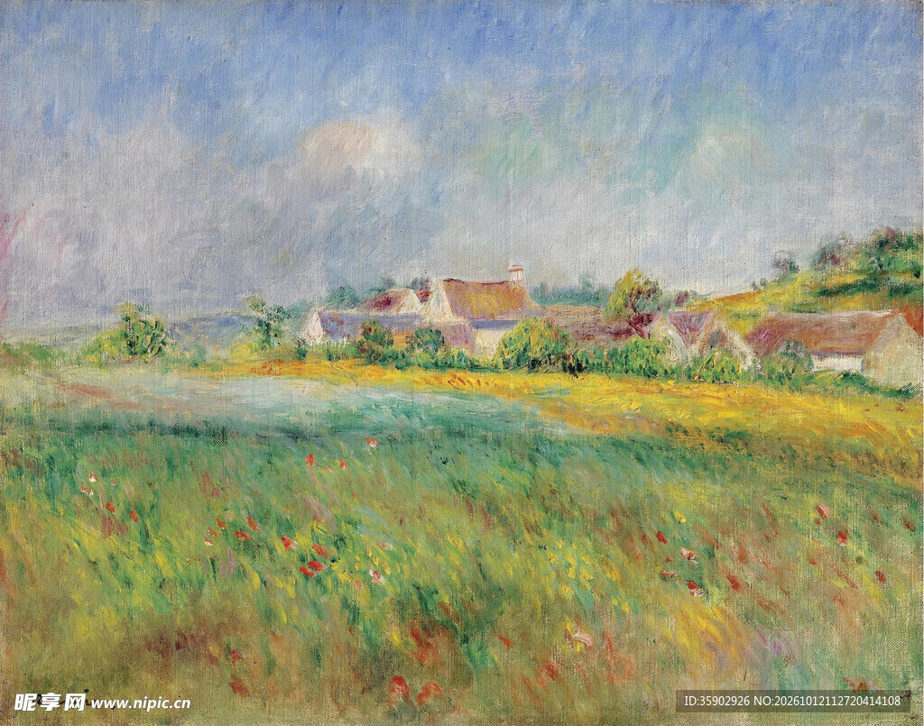 郊野乡村风景油画