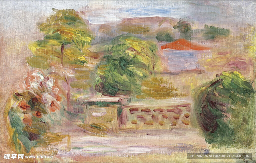 田园乡村风景油画