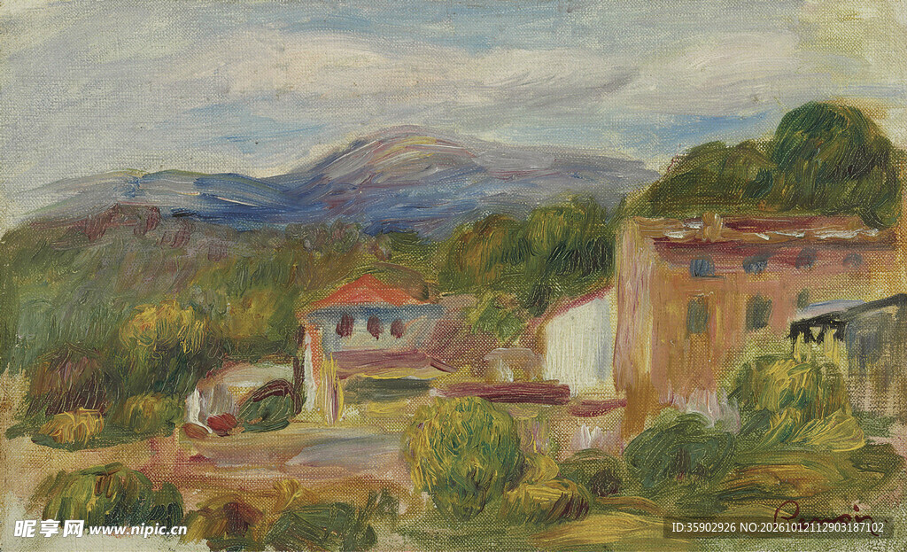 郊野乡村风景油画