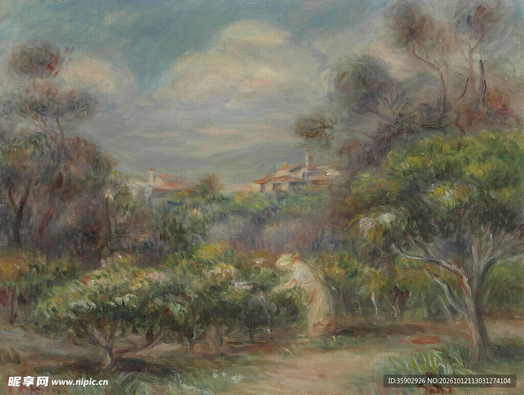 郊野乡村风景油画