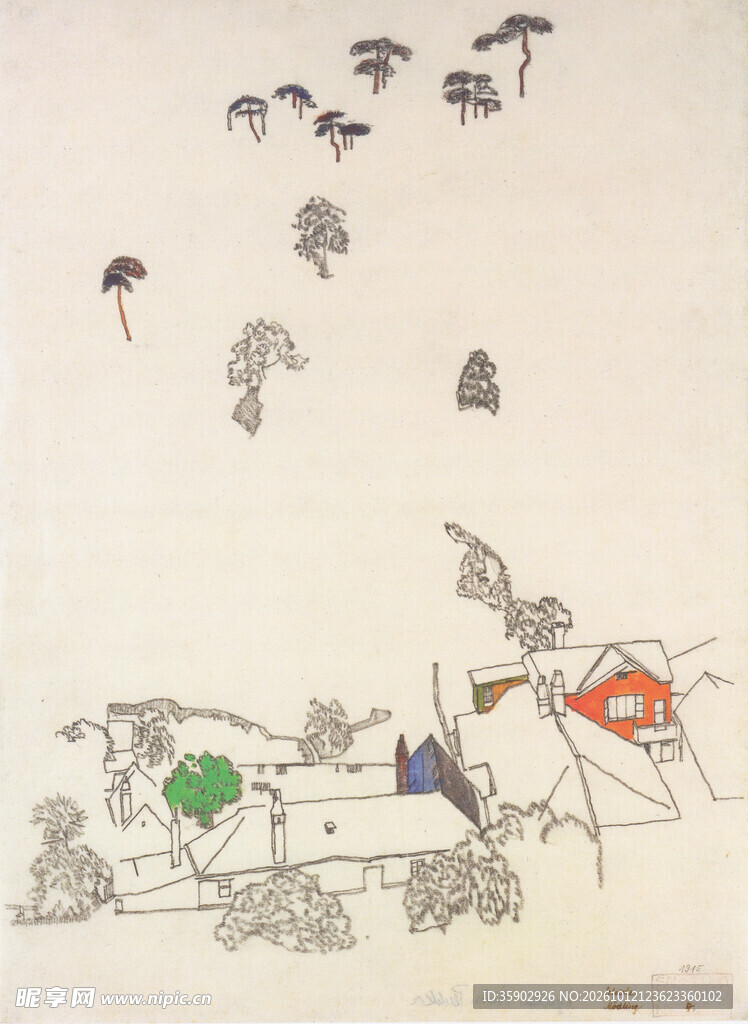 高空跳伞手绘速写