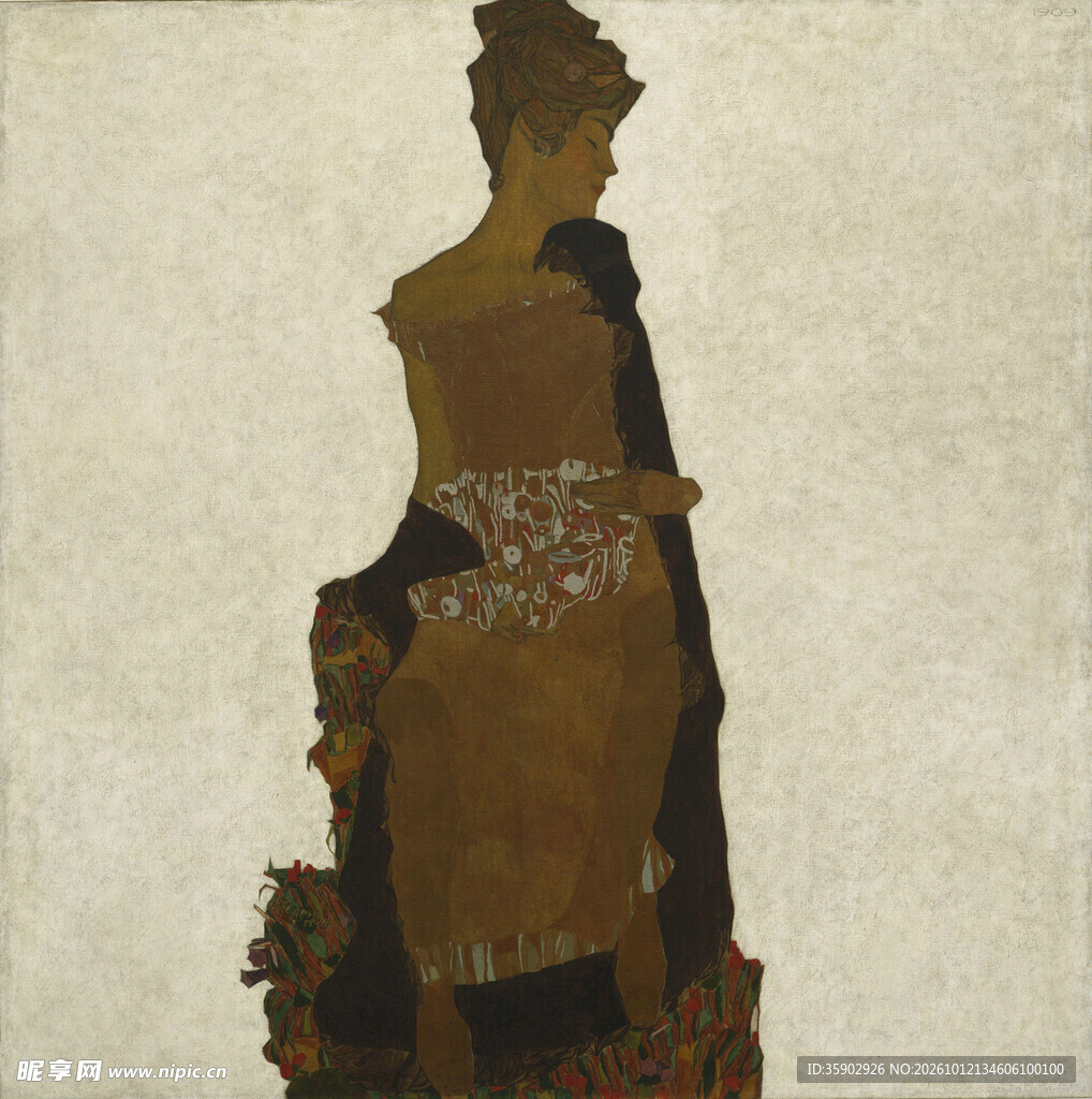 古典侧身仕女图