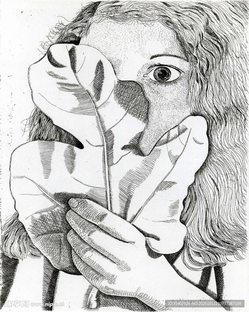创意视错觉素描人像