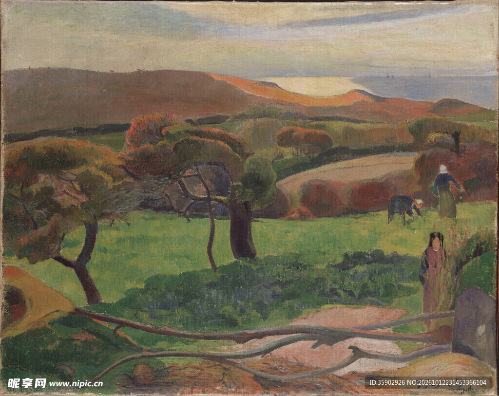 乡野田园风景油画