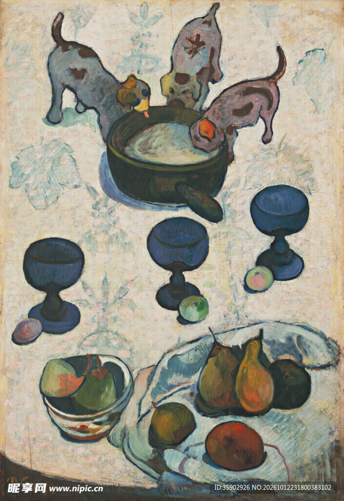 复古水果静物油画