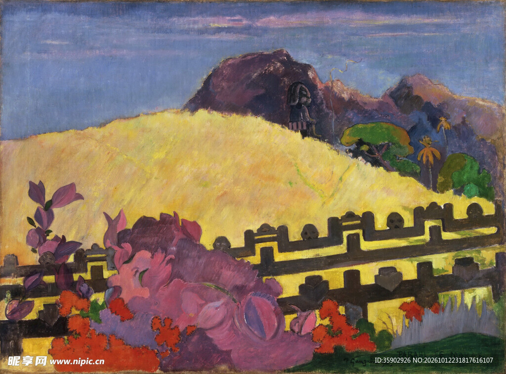 点彩风格田园风景油画
