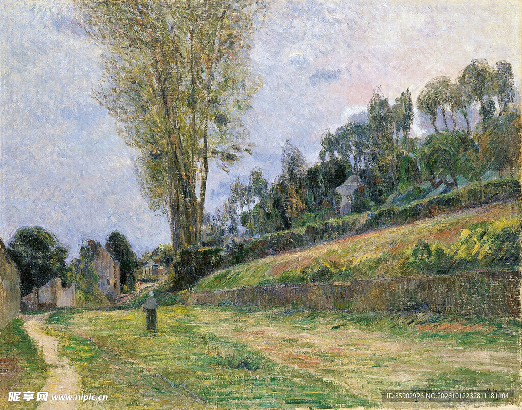 郊野田园风景油画