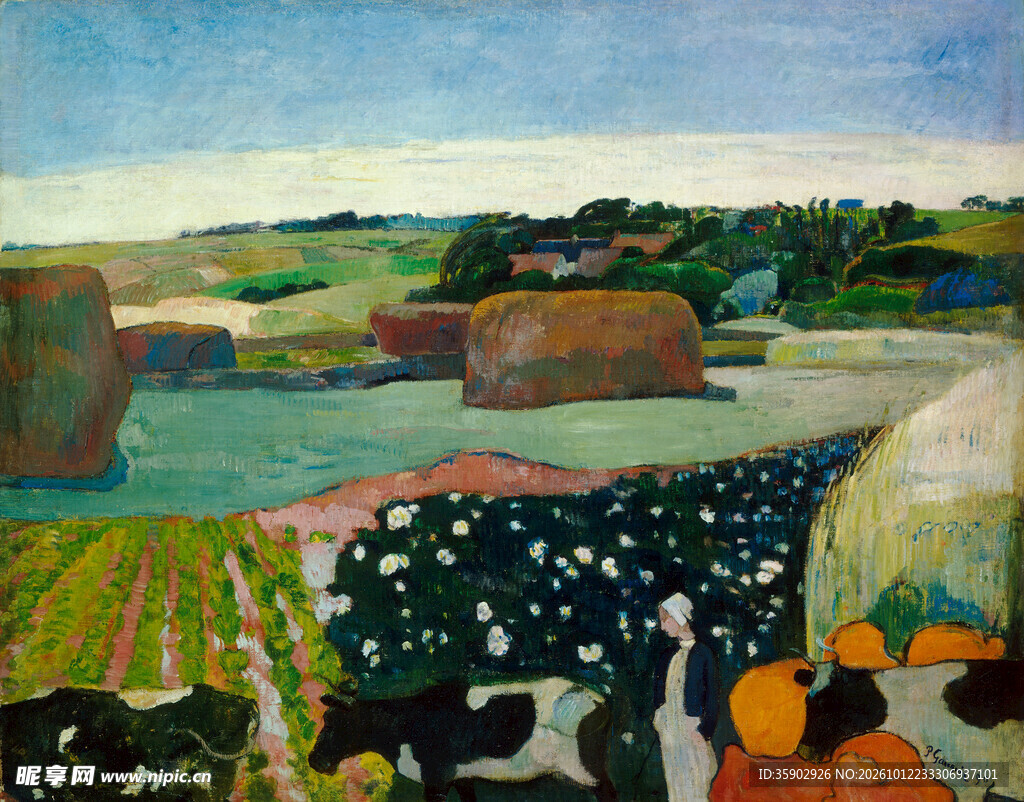 乡村田园风景油画