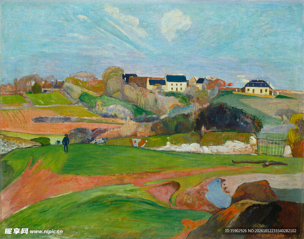 乡村田园风景油画