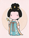 Q版古风唐代仕女插画