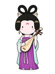 Q版唐代仕女抱琵琶