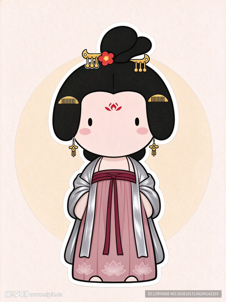 Q版可爱唐代仕女