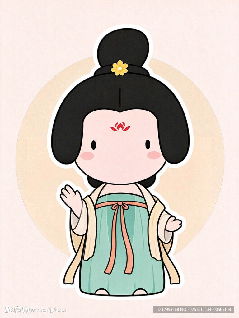 Q版可爱唐代仕女