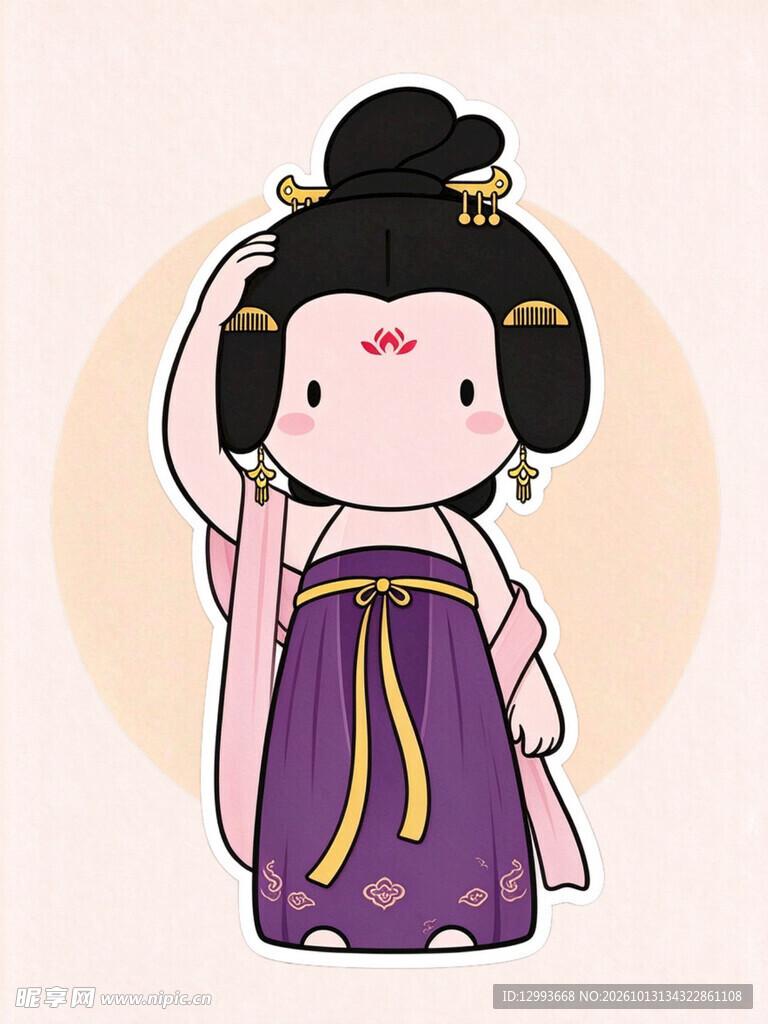 Q版可爱唐代仕女