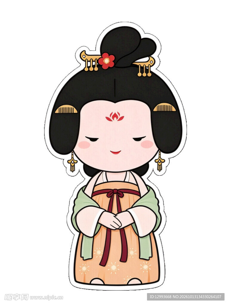 Q版可爱唐代仕女