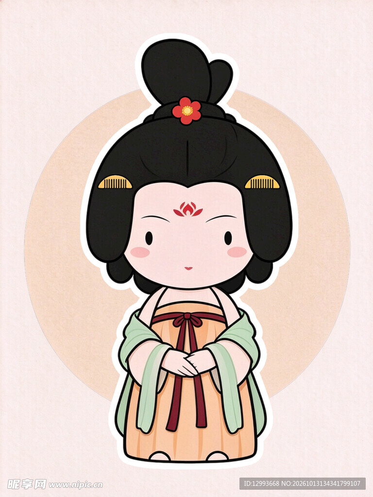 Q版萌趣唐代仕女