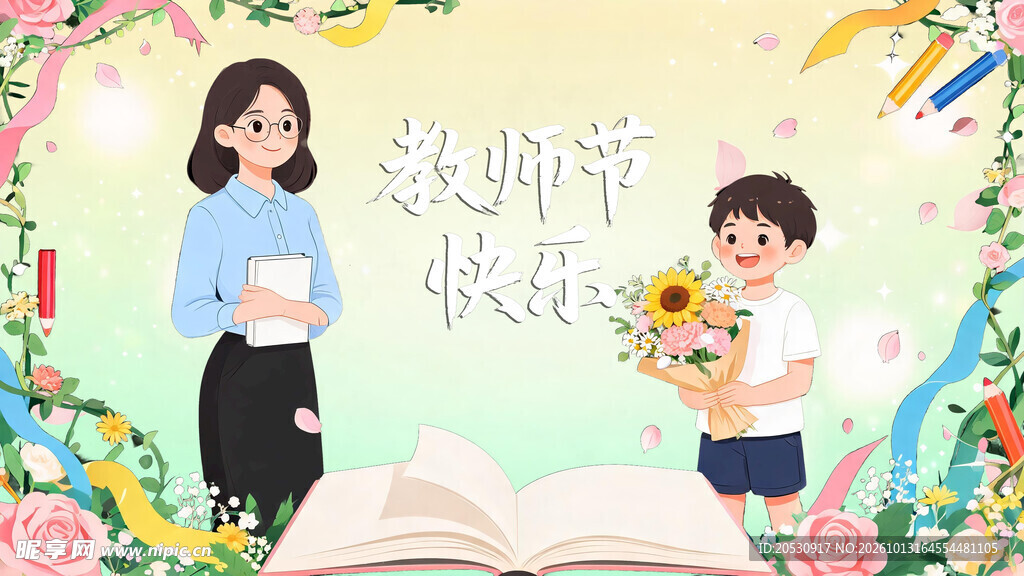 教师节感恩主题插画