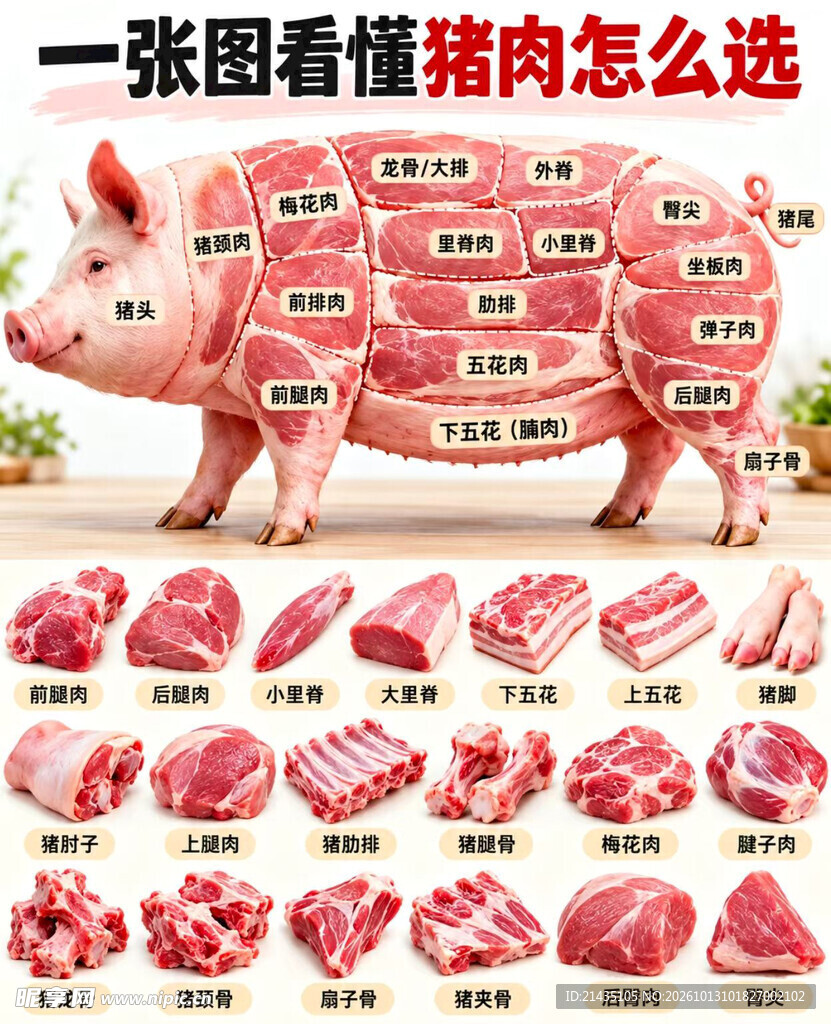 猪肉分解图