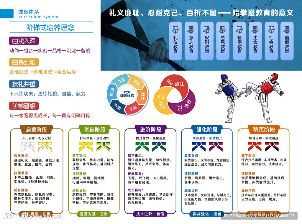 跆拳道武术三折页 