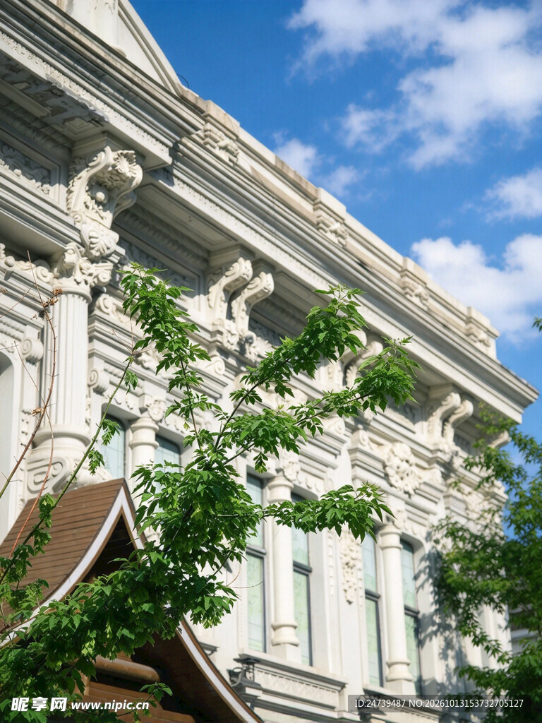 欧式古典建筑仰拍