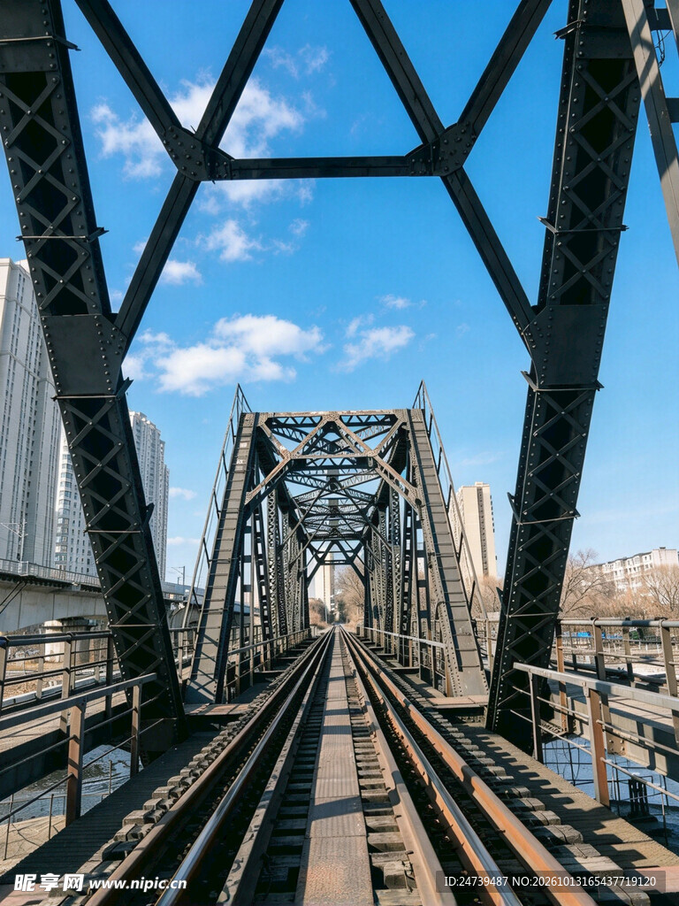 跨江老式铁路钢桥