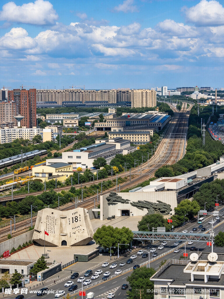 城市高空俯瞰街景