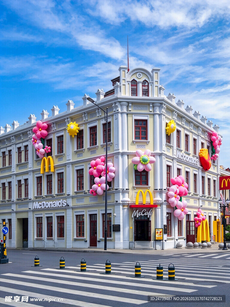 节庆装饰骑楼街景