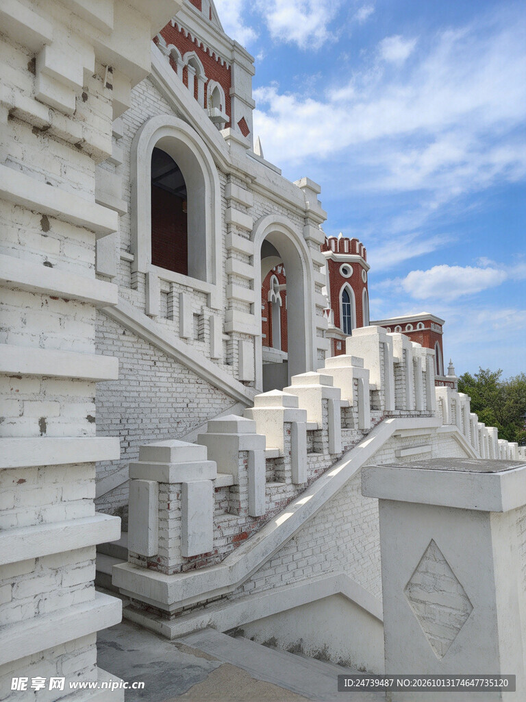 欧式建筑露台风光