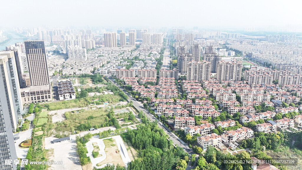 城市居住区鸟瞰全景