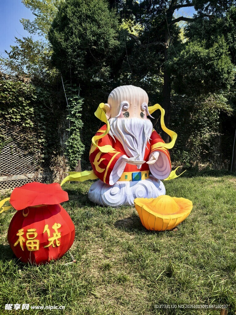 户外寿星花灯景观