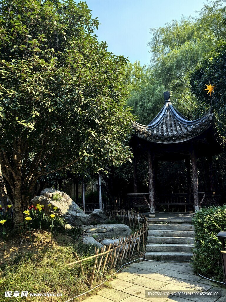 中式园林古亭景观