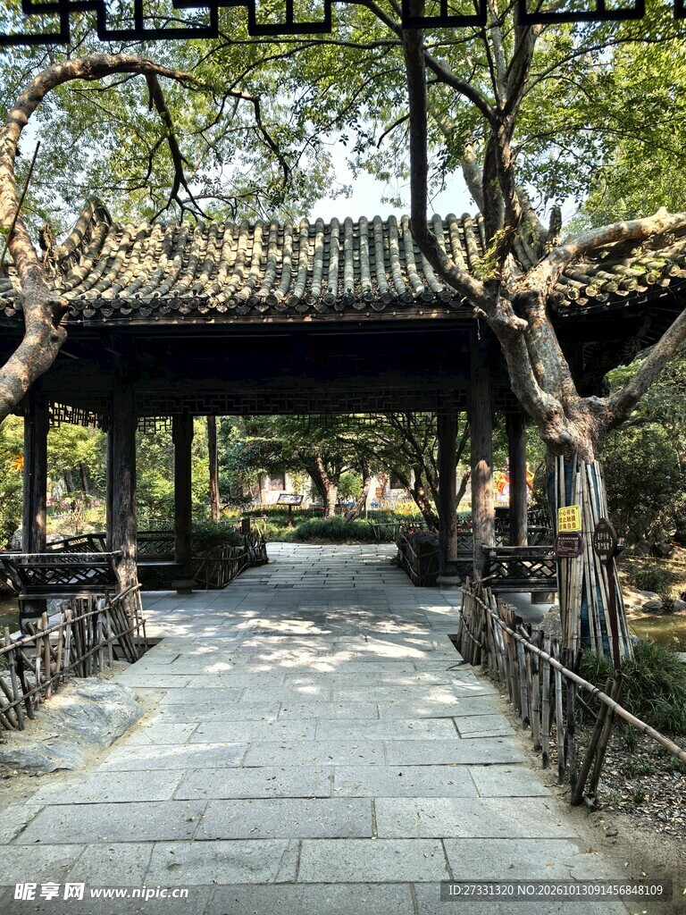 园林古廊林荫步道