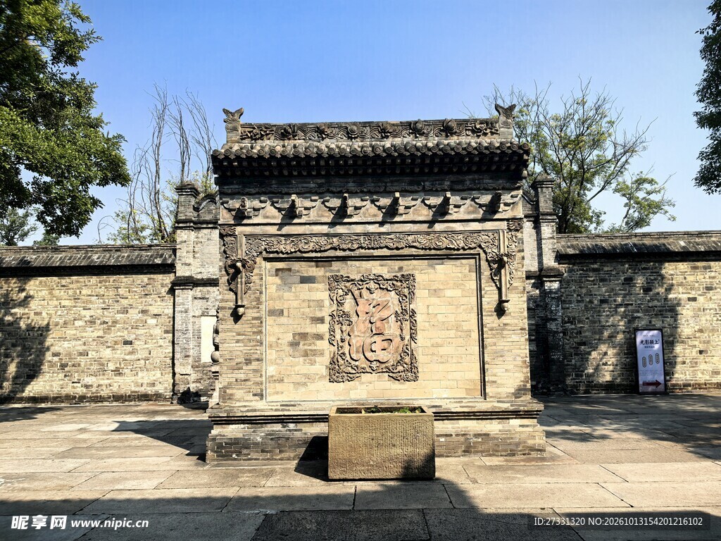 传统中式古建影壁