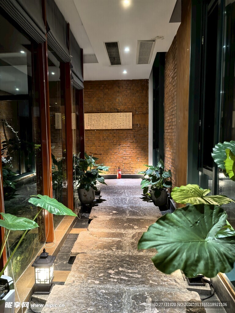 新中式室内走廊景观