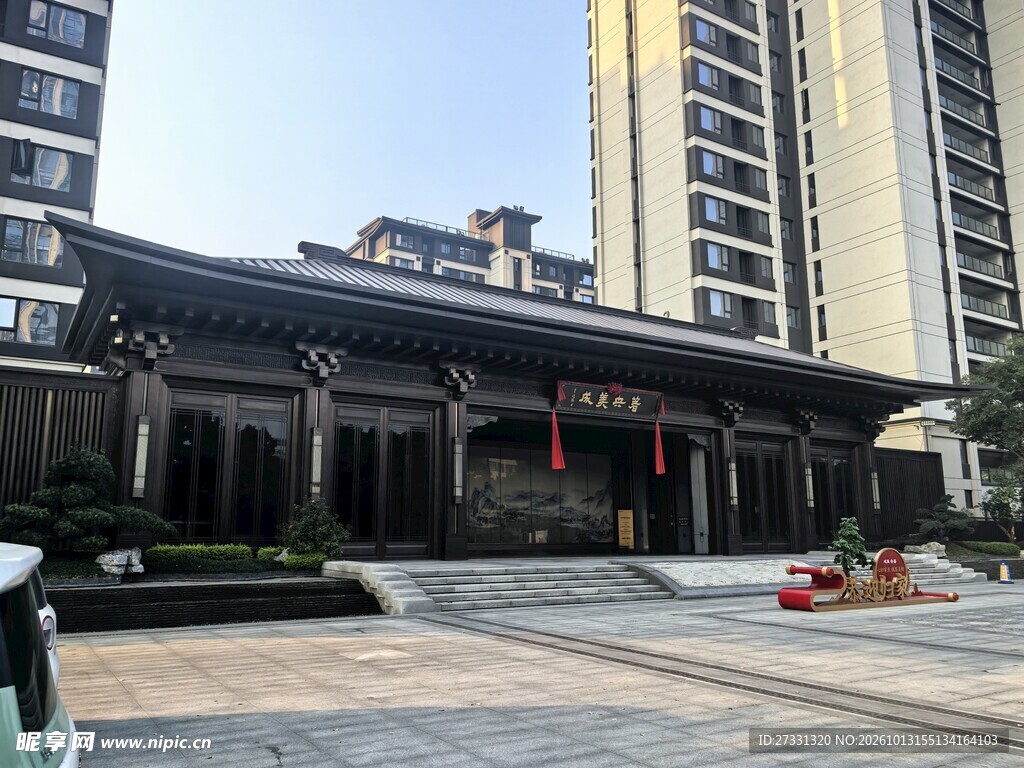 新中式小区入户大门